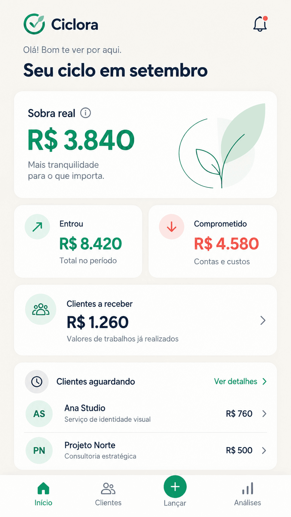 Ciclora — app no celular